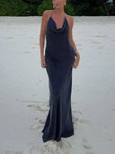 Sultry Backless Maxi Dress for Stylish Women Elegance