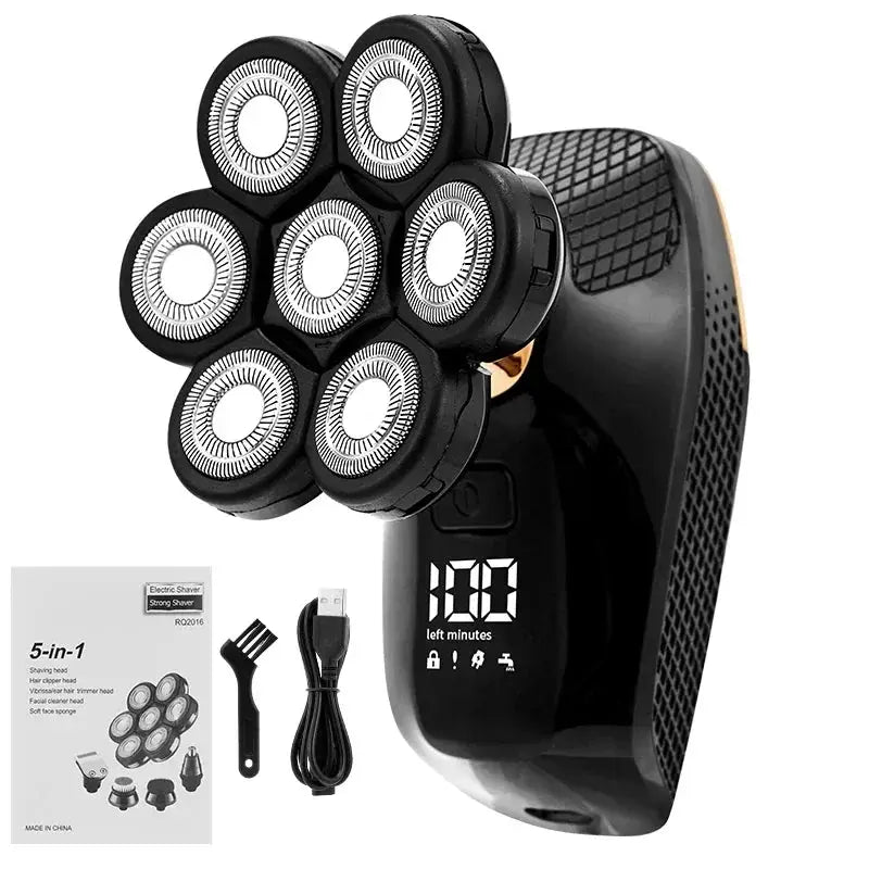 5 In 1 7D Mens Rechargeable Bald Head Shaver And Trimmer