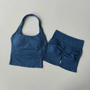 Seamless Yoga Set Women Backless Halter Top - Easy