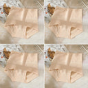 ZJX 4Pcs Set High Waist Cotton Women Panties Plus Size Body Shaper