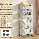 Trolley Bookshelf Portable Creative Kitchen Storage Rack With Wheels