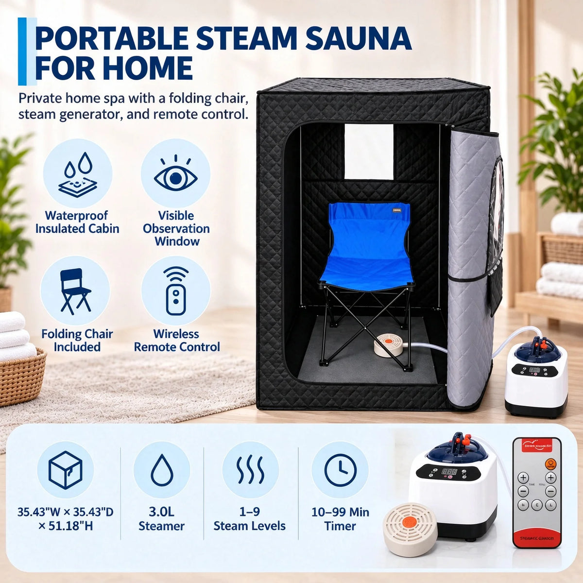 Portable Waterproof Sauna Room