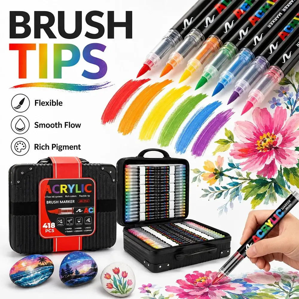Brush Tip Acrylic Paint Markers Set — product view 5