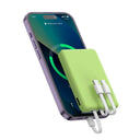 Compact Power Bank - Built In Cables Quick Charge