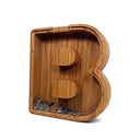 English Alphabet Wooden Piggy Bank Educational Savings Box