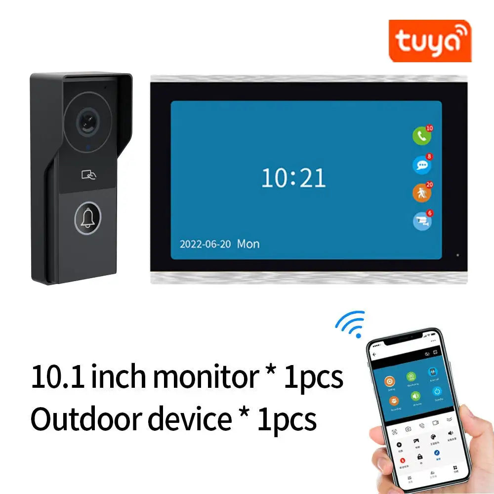Wifi Video Doorbell System 1080P Visual Doorphone Door Bell Camera Support Tuya App Video Intercom Kit for Home Villa Apartment