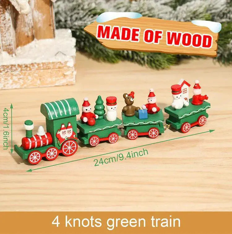 Charming Wooden And Plastic Christmas Train Ornament