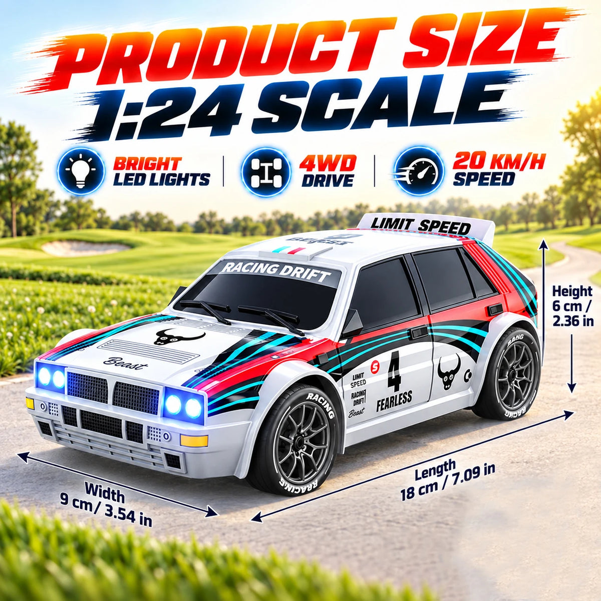 ZNLYRION RC Car Drifting Race Car Scale Wheel Drive Adjustable — product view 7