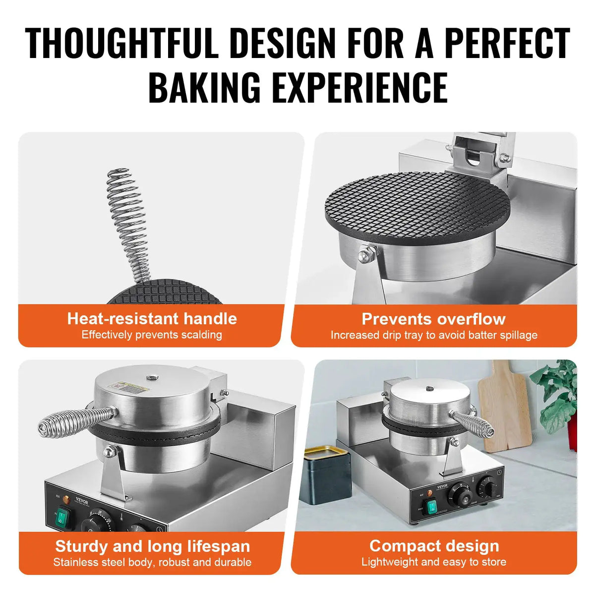 SucceBuy Electric Ice Cream Cone Maker Commercial Non-Stick — product view 5