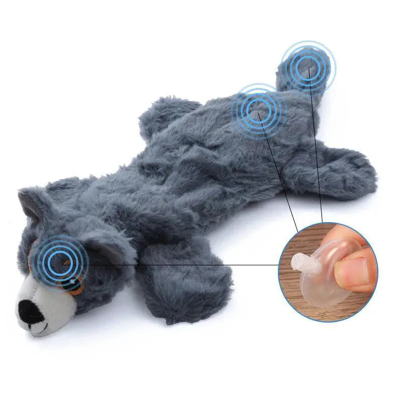 Plush Fur Shell Dog Toy Bite Resistant Vocal Fun For Pets