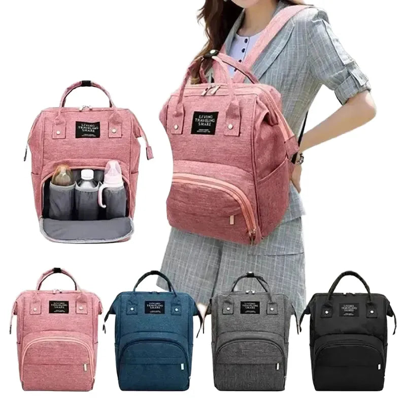 Waterproof Diaper Backpack for Busy Moms — pink