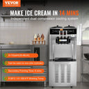 VEVOR Commercial Soft Ice Cream Machine Flavors PreCooling LED