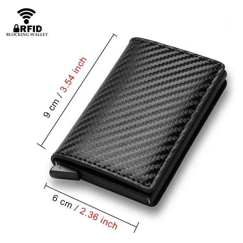 RFID Aluminum Wallet Card Holder Carbon Fiber Design