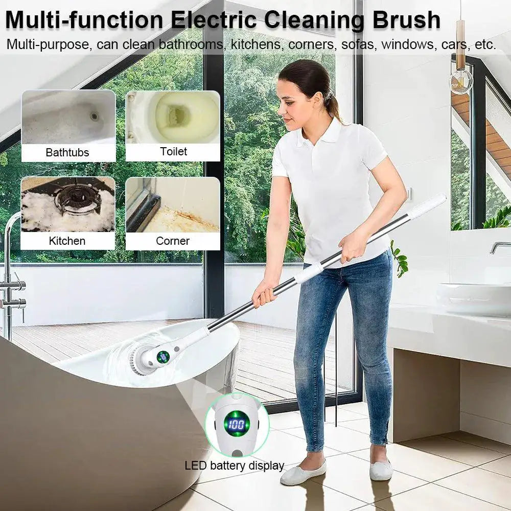 Electric Spin Scrubber Set for Cordless Household Cleaning