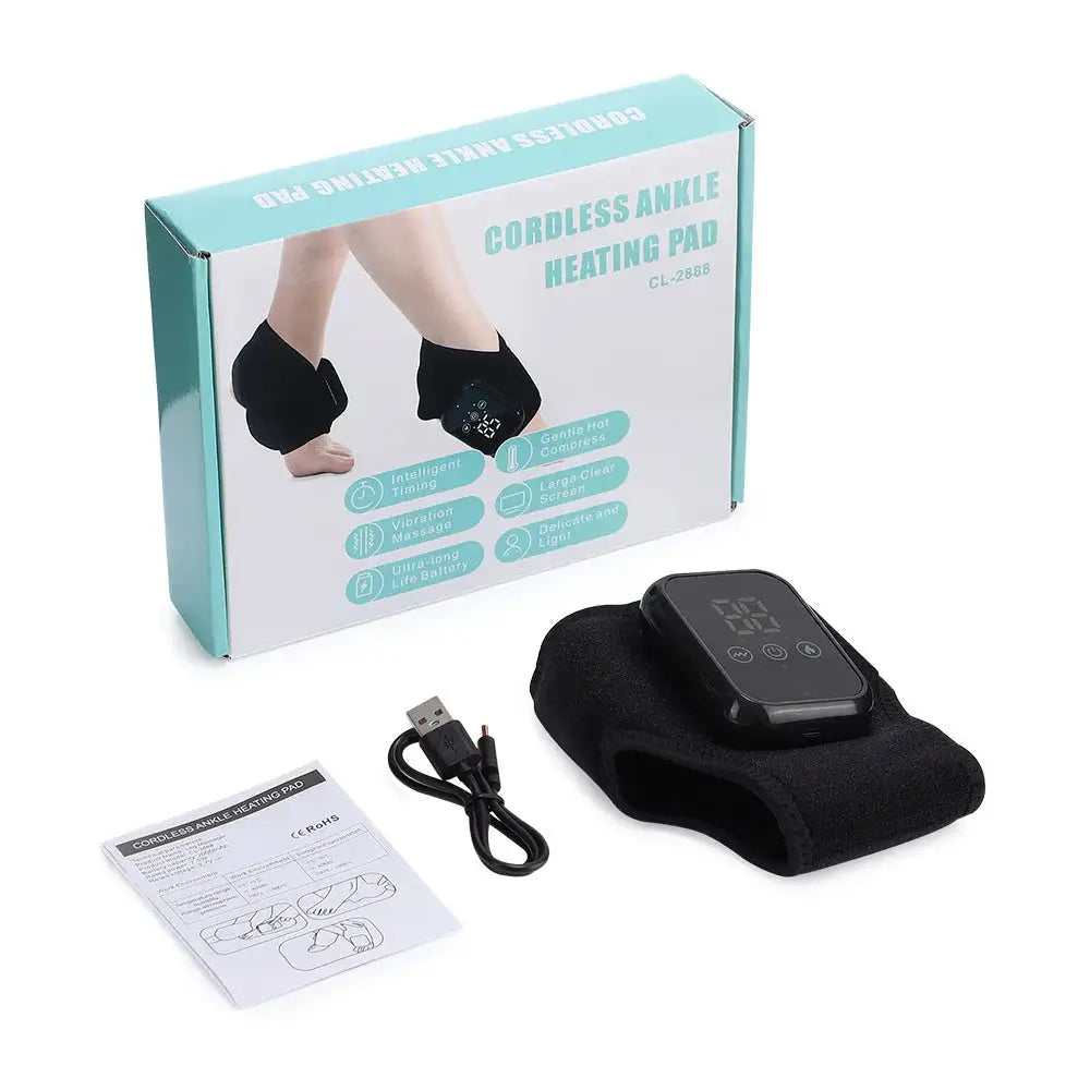 Portable Heated Ankle Massager USB Charging Vibration Massage Machine for Ankle Fatigue Recovery