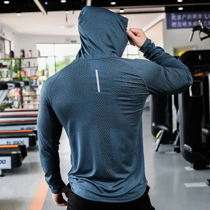 Mens Fitness Tracksuit Hoodie Joggers For Outdoor Workout