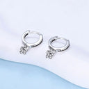 Sterling Silver Hoop Earrings Crystal
