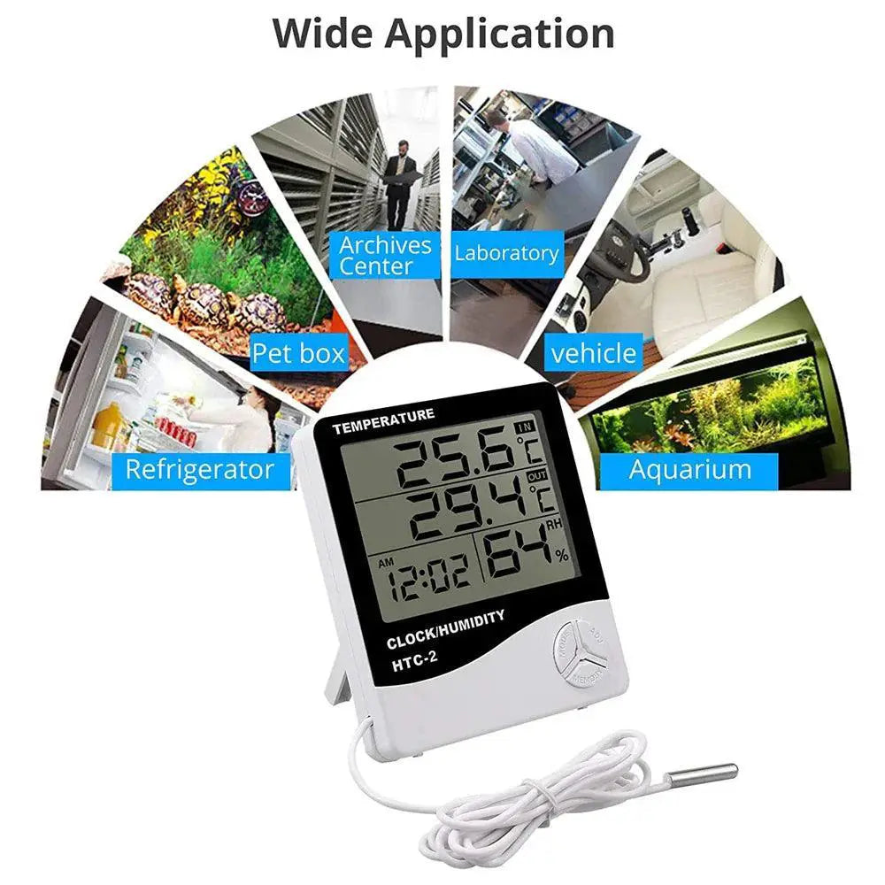 Temperature Humidity Meter With Clock Weather Station