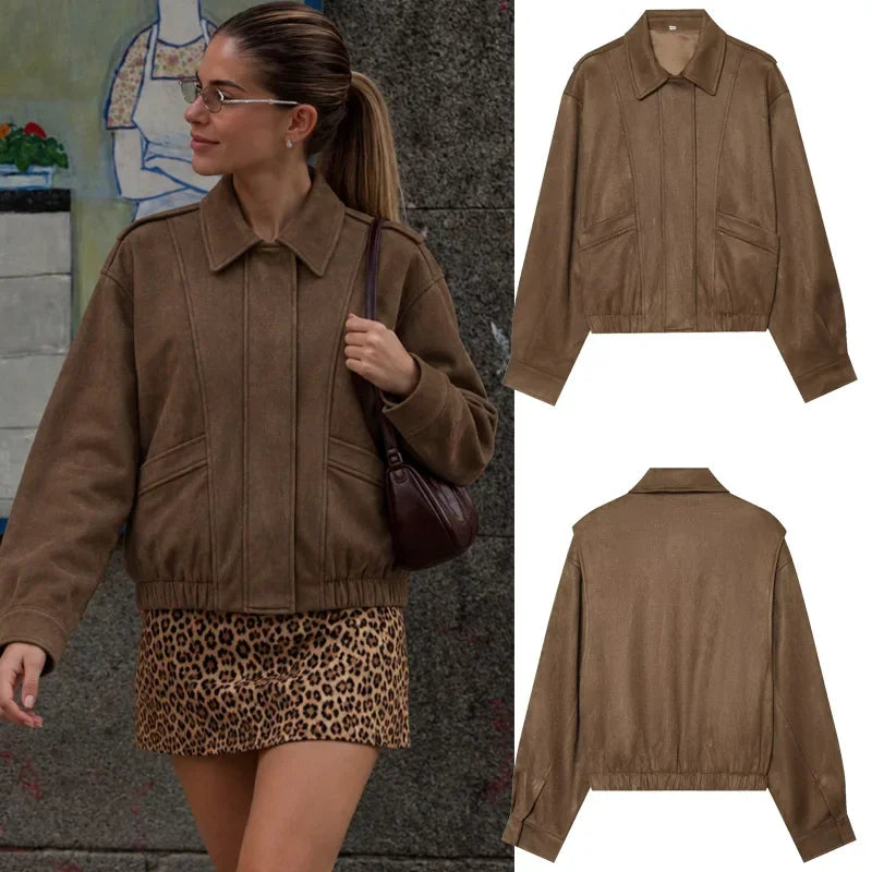 Suede Loose Leather Jacket
