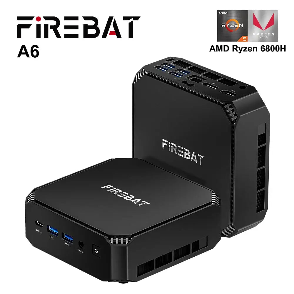 Firebat A6 Mini PC AMD Ryzen7 7735HS 8-core 16-thread Computer 16GB LPDDR5 RAM 512GB SSD WiFi 6 BT5.2 Mini PC 4K Windows11 Desktop Computer