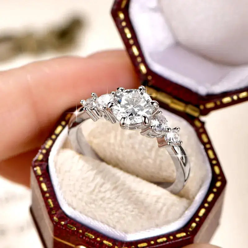 Gold Moissanite Engagement Ring — product image 7