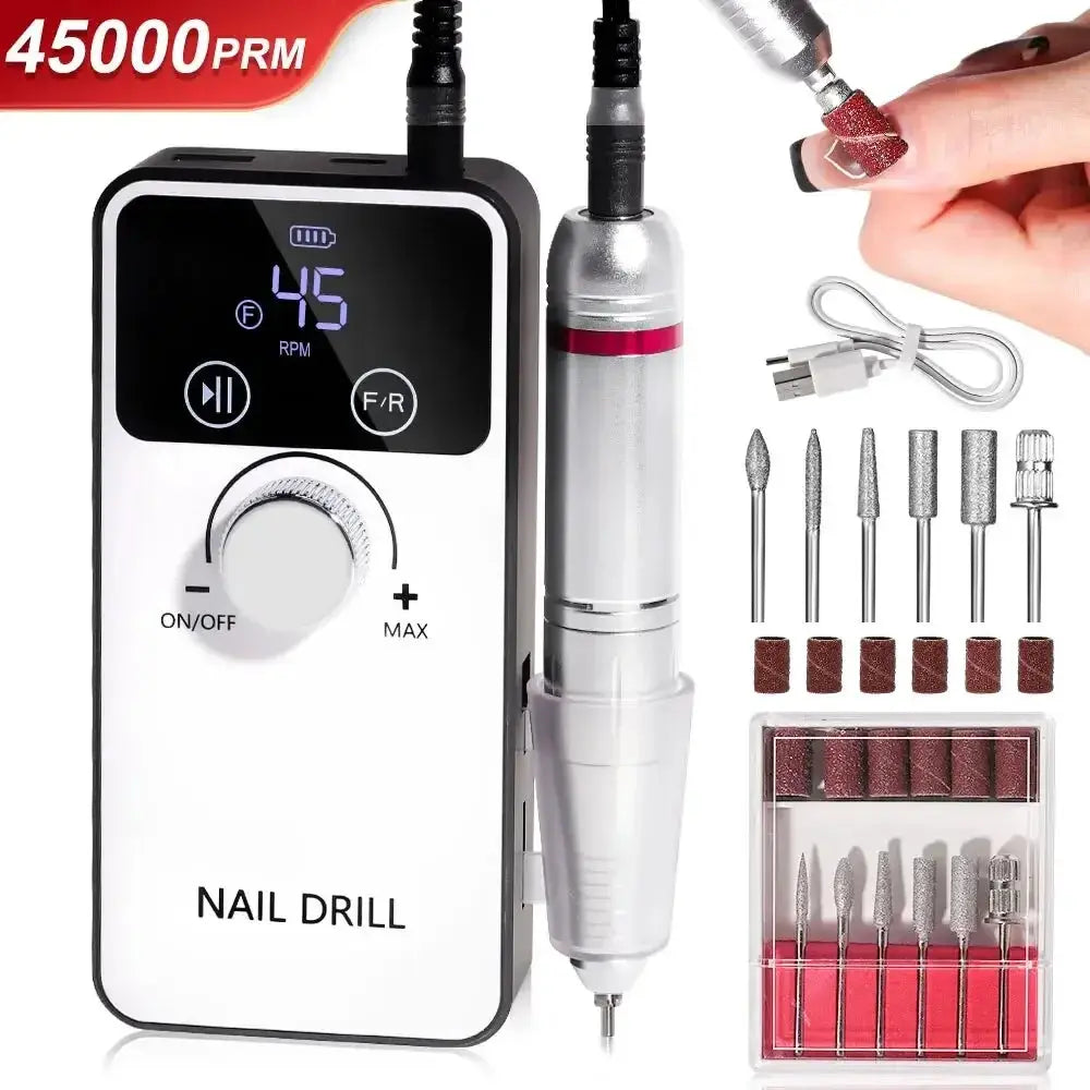 45000rpm Electric Nail Drill Machine Portable Gel Remover