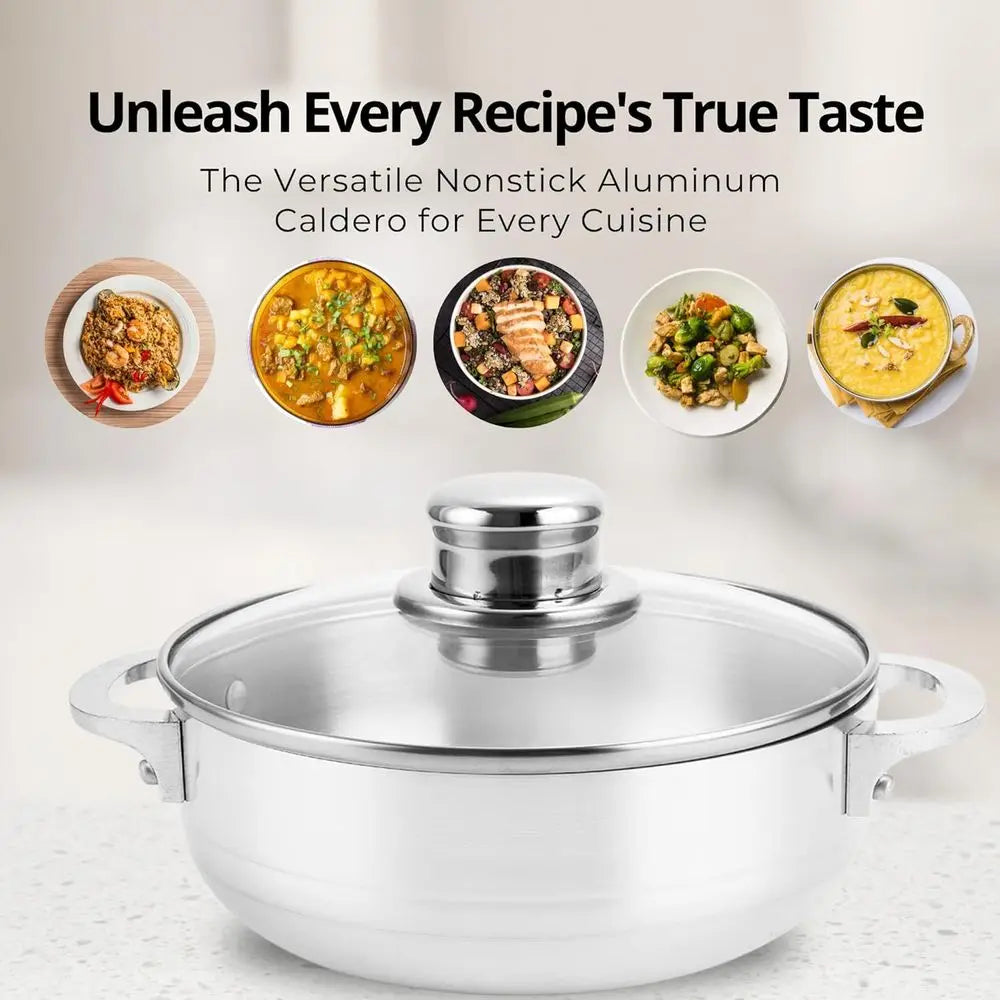 Nonstick Caldero Set with Glass Lids Tile Pots or Stews — product view 4