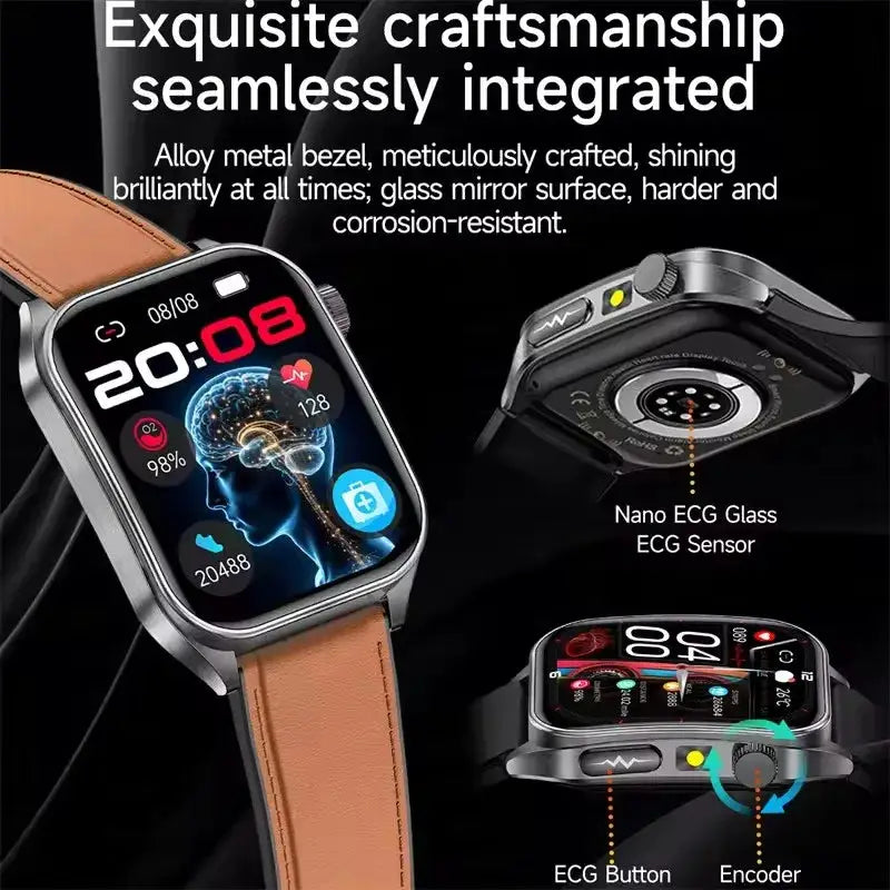 2026Hot AI-GPT Diagosis ECG Health SmartWatch Blood Pressure Lipid Uric Acid 650nm Dual-Probelaser Heart Analysis Smart Bracelet