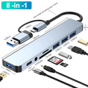 8 Port USB Hub Type C 2 in 1 Multiport Adapter for MacBook