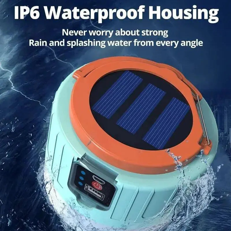 Solar Camping Lantern Waterproof Rechargeable Light