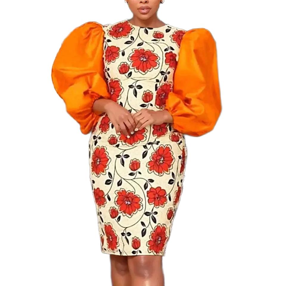 Flattering Plus Size Lantern Sleeve Dress — product view 1