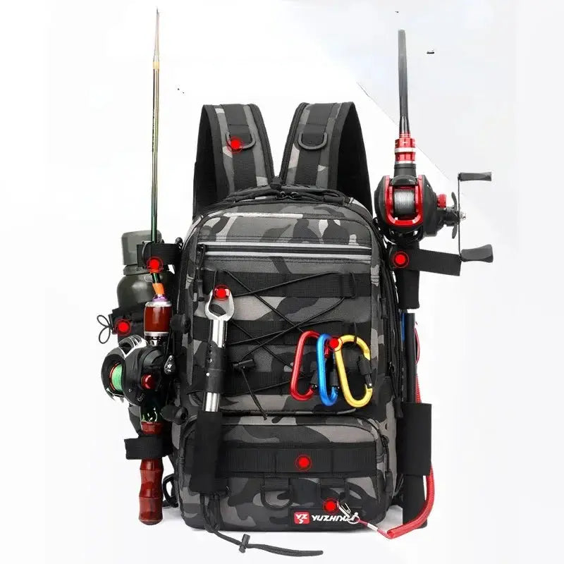 Camouflage Lure Fishing Backpack Large Capacity Carrier
