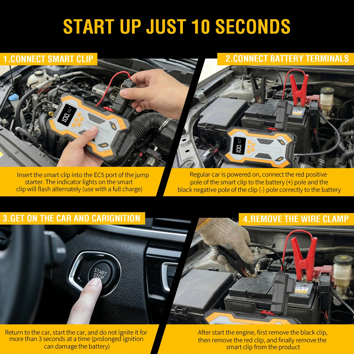 Car Jump Starter Portable Outdoor Emergency Power Supply with Air — product view 2