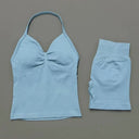 Women Seamless Yoga Set With Tummy Control Shorts