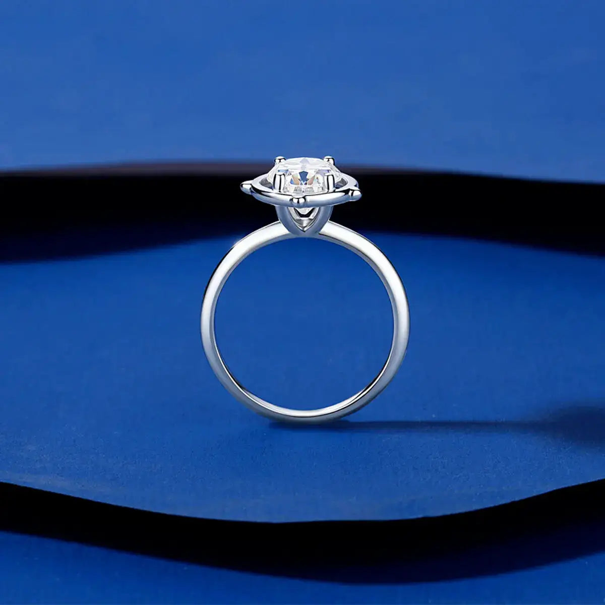 Sterling Silver Silver Plant Design Moissanite Ring — product image 3
