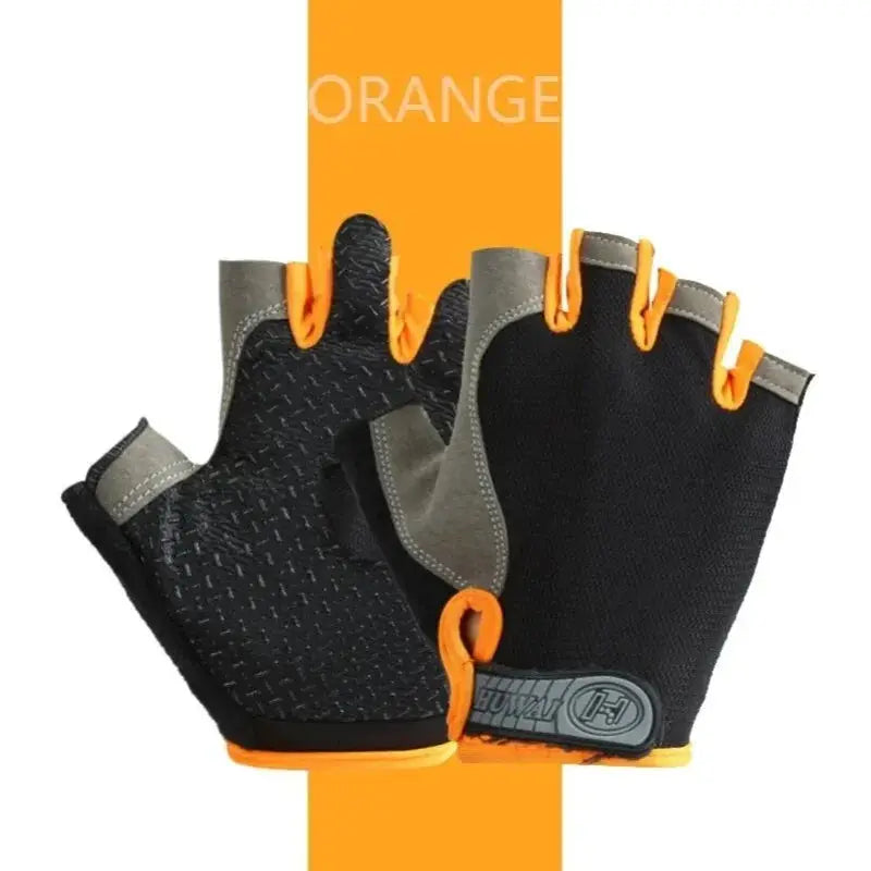 Fingerless Gym Gloves Anti Slip Shock Absorbing Sports