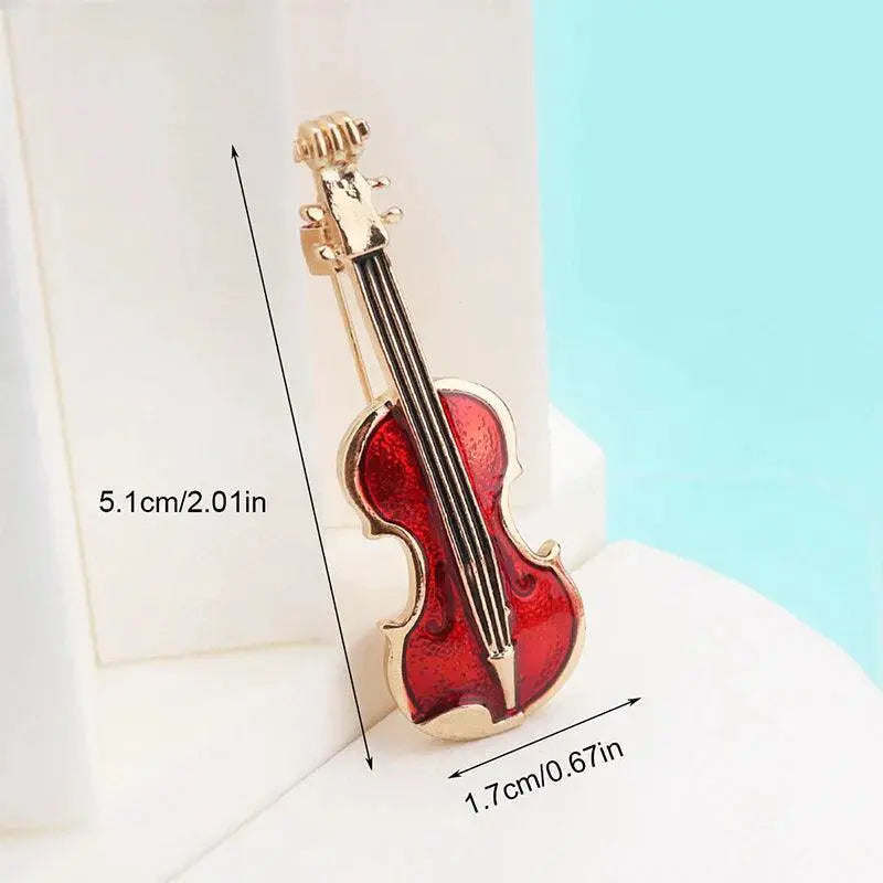 1Pc Fashion Elegant Red Violin Brooch Pin Jewelry Accessory