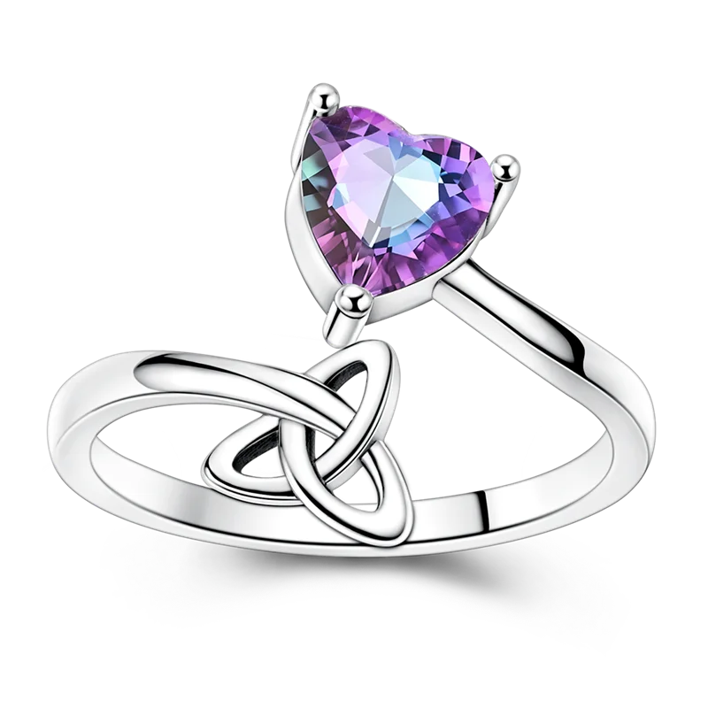 Sterling Silver Ring Sparking Purple