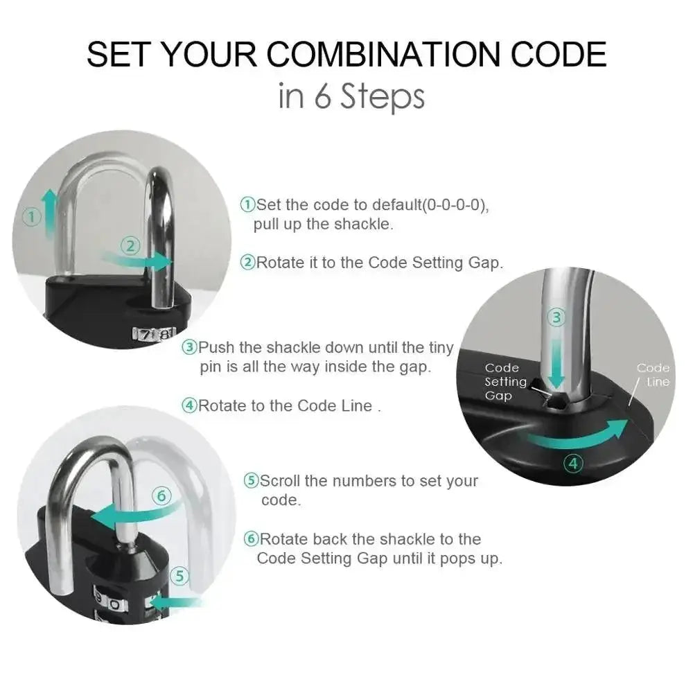 ORIA Waterproof Combination Padlock High Security Lock