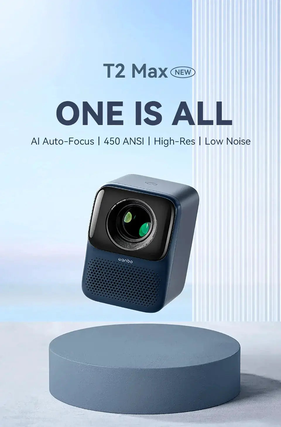 WANBO T2 Max Portable Full HD Android Projector With WiFi