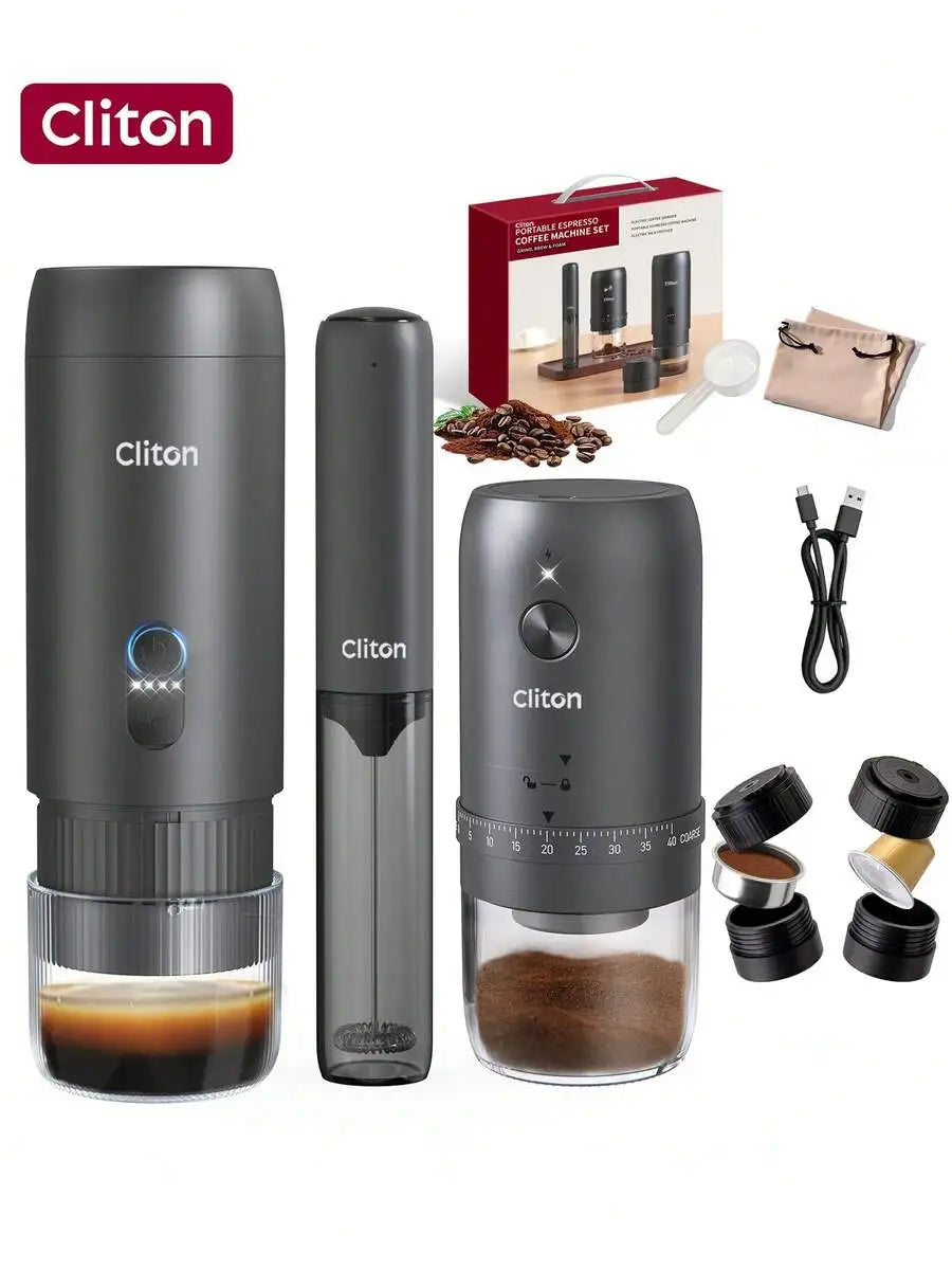 Premium Portable Coffee Set: Rechargeable Espresso Maker + — product view 2