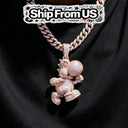 Rose Gold Iced Cartoon Pendant