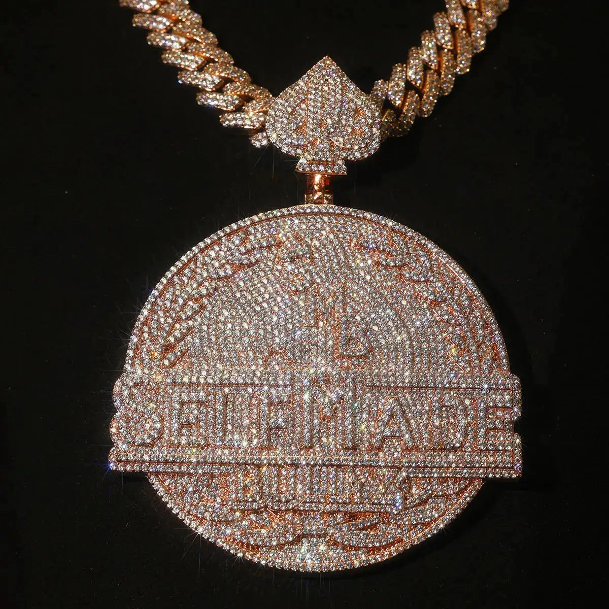 Self Made Hip Hop Rose Gold CZ Pendant — product image 9