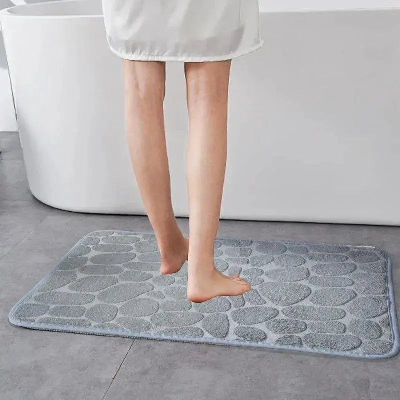 VIKAMA 40X60CM Coral Fleece Non Slip Bathroom Floor Mat