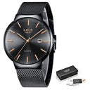 Lige Ultra Thin Mens Fashion Watch Quartz Elegant Design