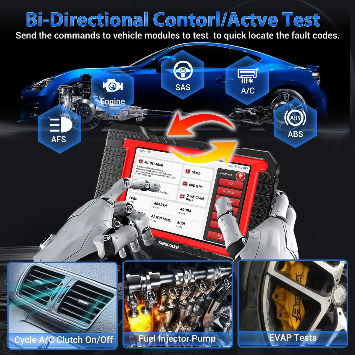 KINGBOLEN K7 CAN FD ALL System car Diagnostic Tools ECU Coding Bi-directional 28 Reset Lifetime Free PK X431 CRP919E BT MAX 2