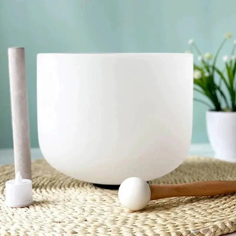 432Hz To 440Hz Frosted Quartz Crystal Singing Bowl For Yoga