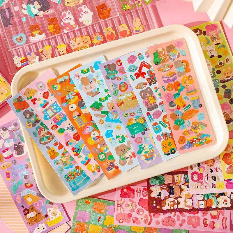 Kawaii Cartoon Animals Decorative Stickers For Scrapbooking