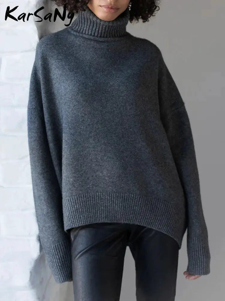Chunky Knit Turtleneck Sweater Cozy Winter Essential Chic