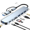 8 In 2 USB Hub 3.0 Type C Multiport Dock For Macbook Pro